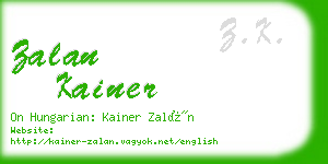 zalan kainer business card